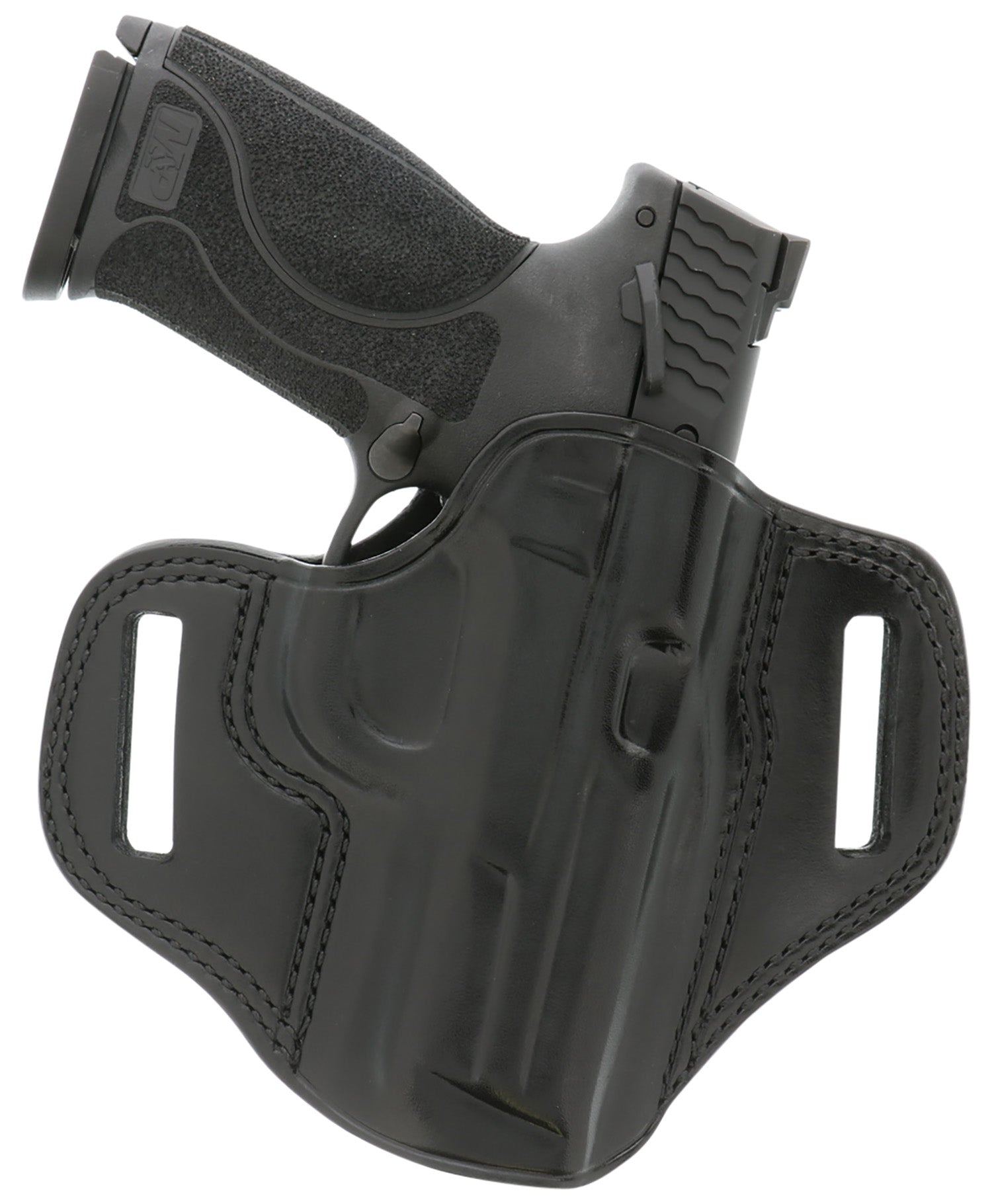 Galco CM212B Combat Master OWB Pancake-Style Black Leather Holster for 5" 1911, Belt Slide, RH