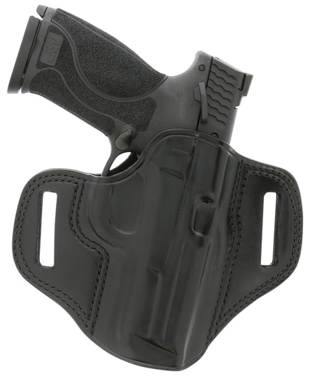 Galco CM212B Combat Master OWB Pancake-Style Black Leather Holster for 5" 1911, Belt Slide, RH