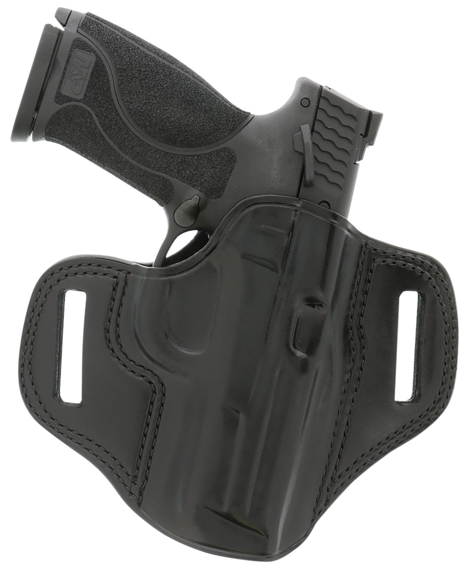 Galco CM212B Combat Master OWB Pancake-Style Black Leather Holster for 5" 1911, Belt Slide, RH