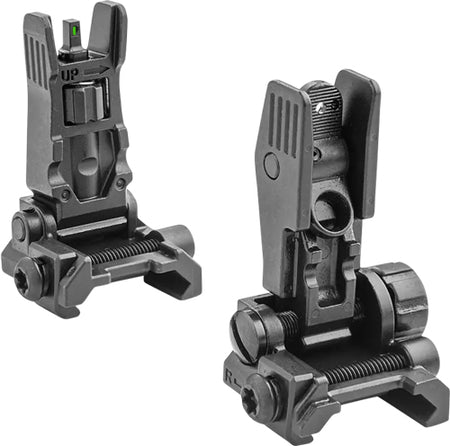 Meprolight Flip-Up Iron Sight Set Green Tritium Front Rear Blank