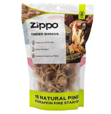 Zippo Tinder Shreds Fire Tinder - Bag of 15 Pieces