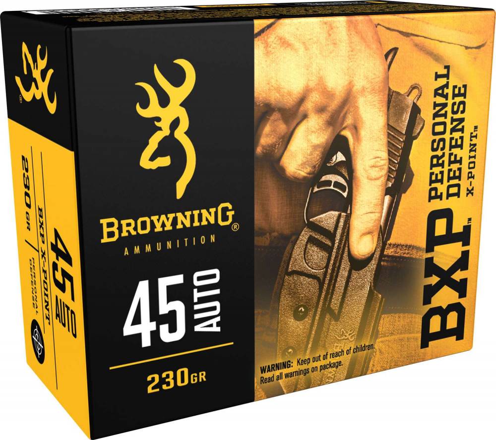 Browning BXP Personal Defense Home Defense .45 ACP/Auto 230 grain X-Point Hollow Point (XHP) ammunition