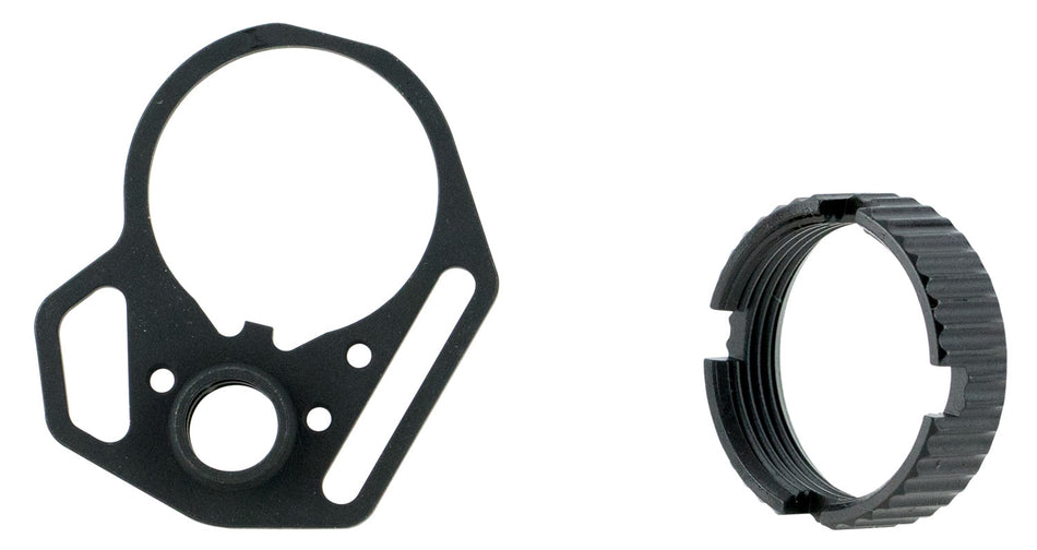 Strike Industries Anti-Rotation Castle Nut and Multi-Function End Plate Steel Black