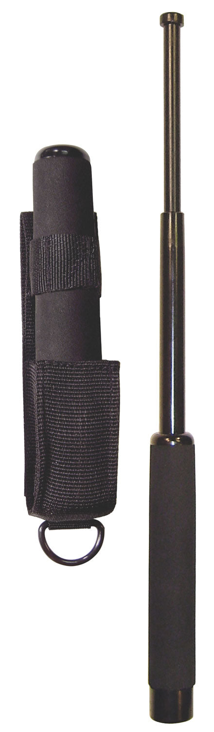 PSP Expandable Steel Baton 16 Inch Black Rubber Handle Included Sheath