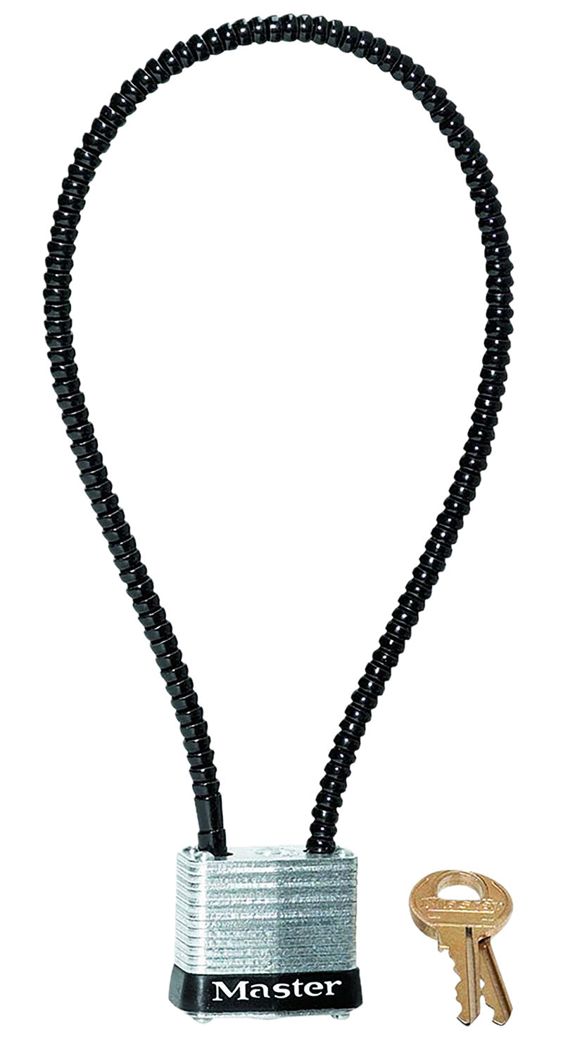 Master Lock 107DSPT Silver Braided Steel Cable Gun Lock Keyed 14"