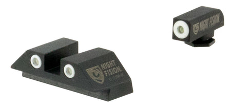Night Fision GLK001003WGZ Glock Night Sights - Green Tritium White Front / Black Outline Rear