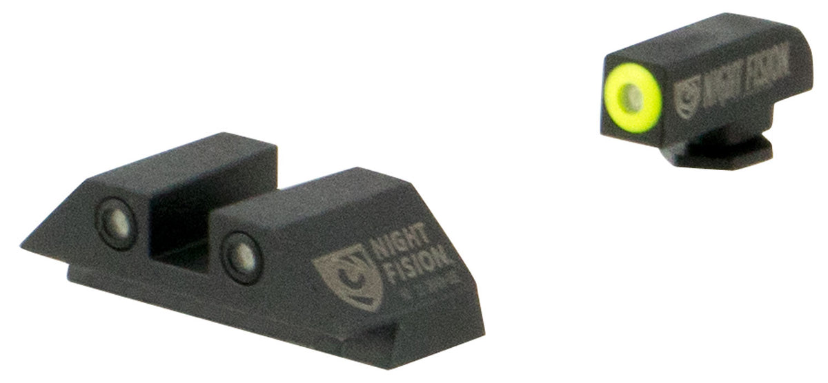 Night Fision GLK001003YGZ Glock Night Sights - Green Tritium Yellow Front / Black Outline Rear