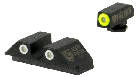 Night Fision GLK002007YGW Glock Night Sights - Green Tritium Yellow Front / White Outline Rear for Large Frame Models