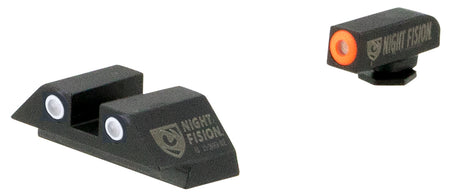 Night Fision GLK003003OGW Glock 42/43/43X Night Sights - Green Tritium Orange Front / White Outline Rear