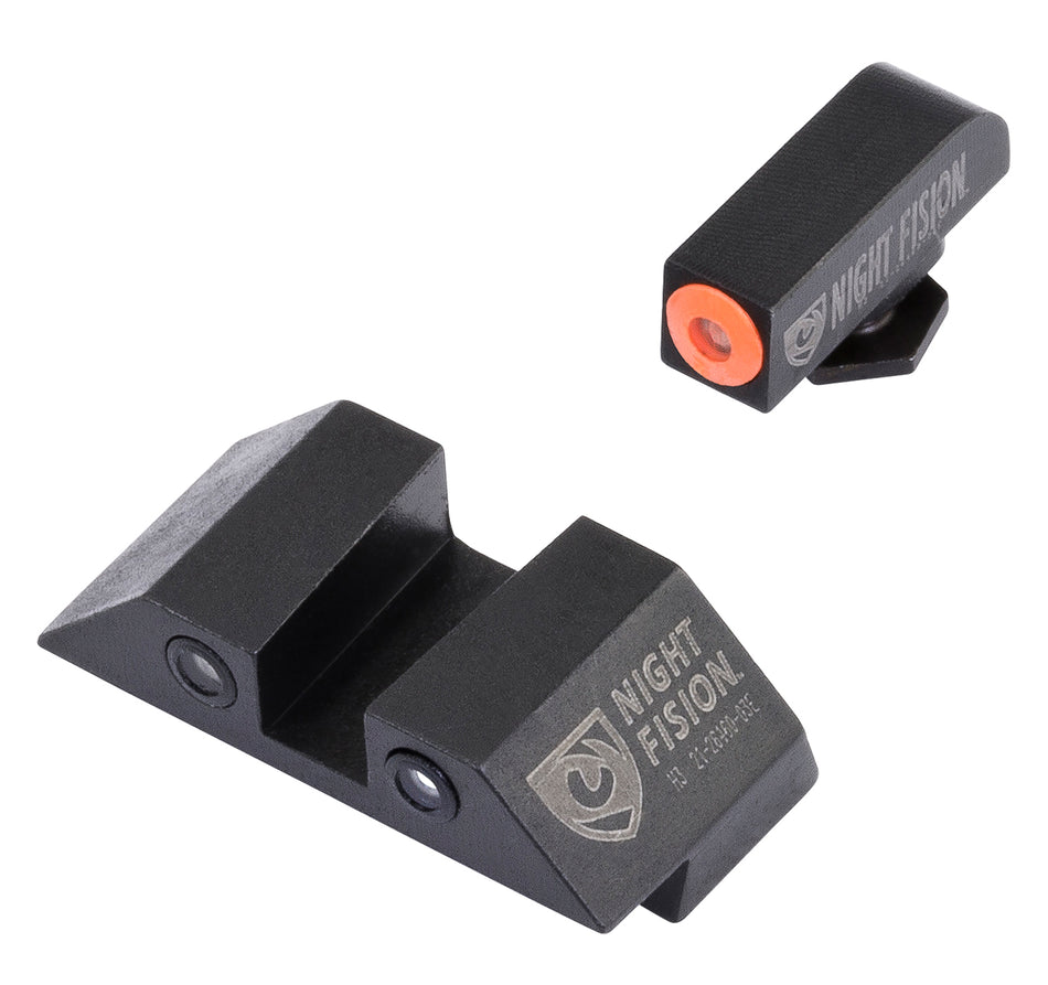 Night Fision GLK003003OGZ Glock 42/43/43X Night Sights - Green Tritium Orange Front / Black Outline Rear