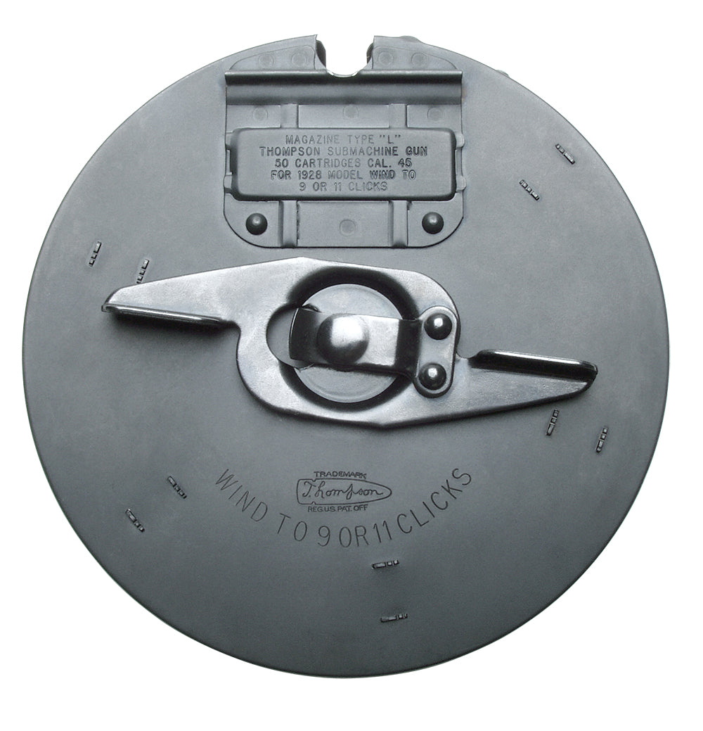 Thompson Tommy Gun 50-Round Drum .45 ACP Blued Steel Magazine