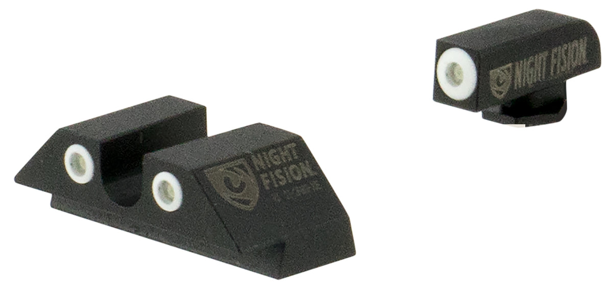 Night Fision GLK003007WGW Glock 42/43/43X Night Sights - Green Tritium White Front and White Outline Rear