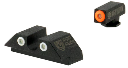 Night Fision GLK003007OGZ Glock 42/43/43X Night Sights - Green Tritium Orange Front / White Rear Outline