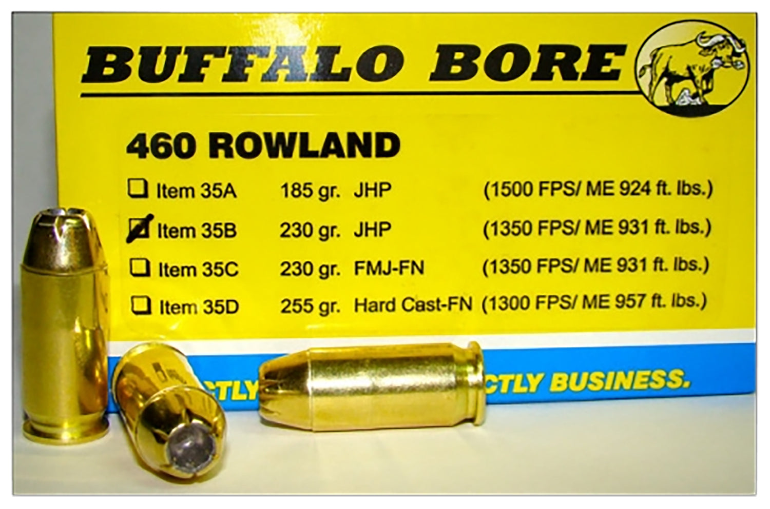 Buffalo Bore Personal Defense .460 Rowland 230 grain Jacketed Hollow Point ammunition