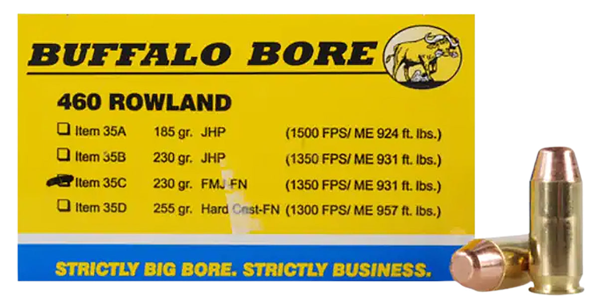 Buffalo Bore Personal Defense .460 Rowland 230 grain Full Metal Jacket Flat Nose ammunition