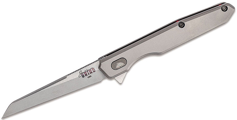 Southern Grind Quill Titanium Handle Tanto Folder Satin Finish Knife
