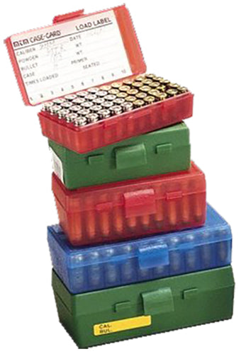 MTM P504410 P-50 Multi-Caliber 50rd Flip-Top Ammo Box Green Polypropylene