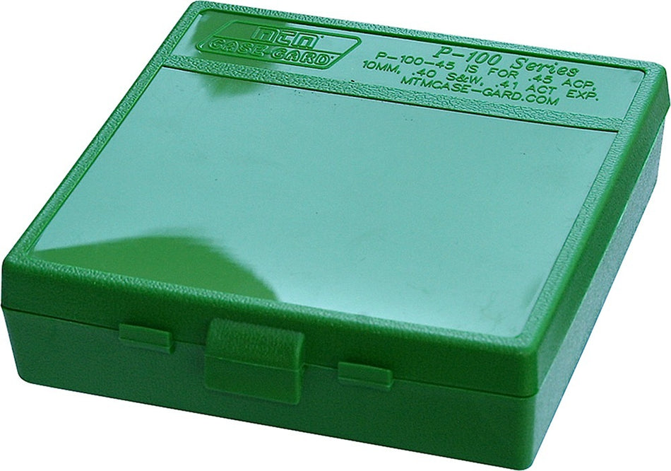 MTM Case-Gard P-100 Green Flip-Top Ammo Box Multi Caliber 100 Round Poly