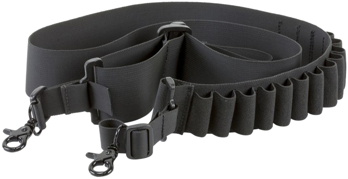 Aim Sports Deluxe Shotgun Bandolier Sling Black Nylon 14 Shell DSBS1 Mil-Spec