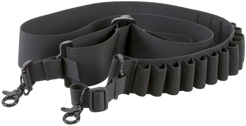 Aim Sports Deluxe Shotgun Bandolier Sling Black Nylon 14 Shell DSBS1 Mil-Spec