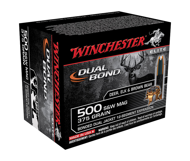 Winchester Hollow Point .500 S&W Mag 375 grain Jacketed Hollow Point ammunition
