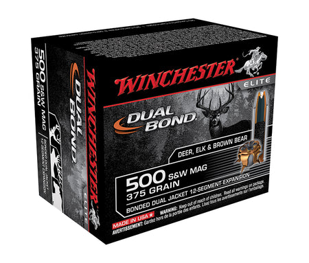 Winchester Hollow Point .500 S&W Mag 375 grain Jacketed Hollow Point ammunition