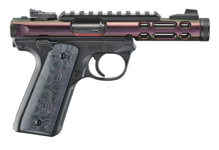 MKIV 22/45 LITE 22LR GUN CANDY 43954 HOGUE BLK/PURPLE G10