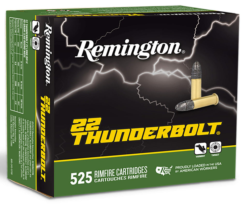 Remington Thunderbolt Bulk LEAD SOLID 40 Grain .22 Long Rifle 1255 FPS.