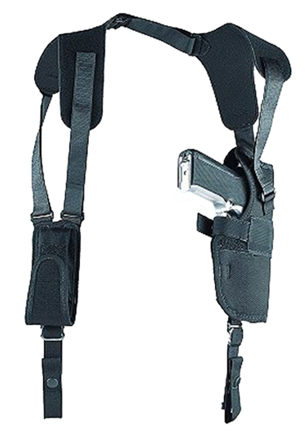 Uncle Mike's Sidekick Vertical Shoulder Holster Size 05 Right Hand Black Cordura Harness Large Semi-Auto 4.5-5" Barrel