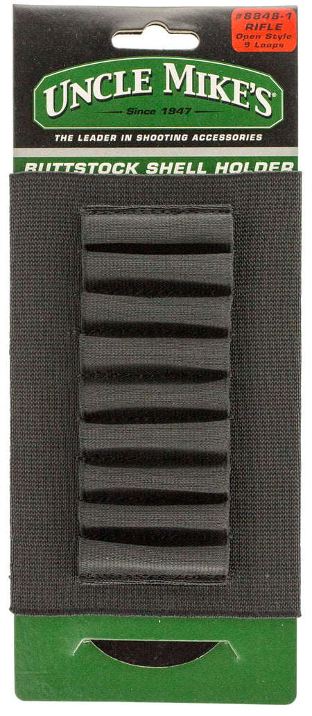 Uncle Mike's Rifle Buttstock Shell Holder 9rd Nylon Black 88481