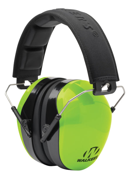 Walker's Advanced Passive Muff 26NRR Folding Over-the-Head Lime Green/Black