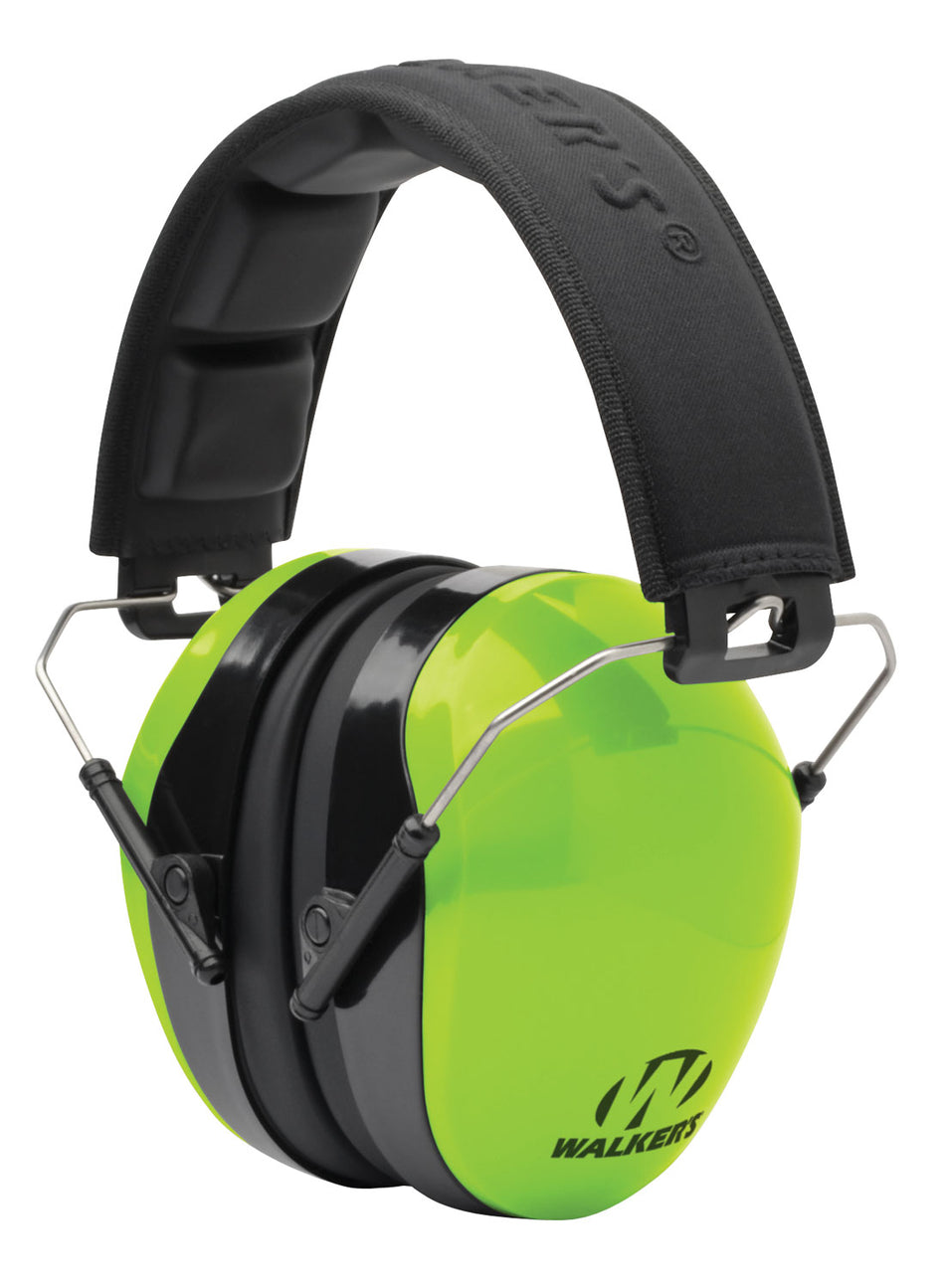Walker's Advanced Passive Muff 26NRR Folding Over-the-Head Lime Green/Black