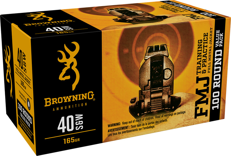 Browning Value Pack Full Metal Jacket 165 Grain .40 S&W 1020 fps