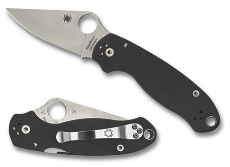 Spyderco Para 3 Folding Pocket Knife C223GP 2.95" CPM S45VN Clip Point Plain Edge Black G10 Handle & Clip