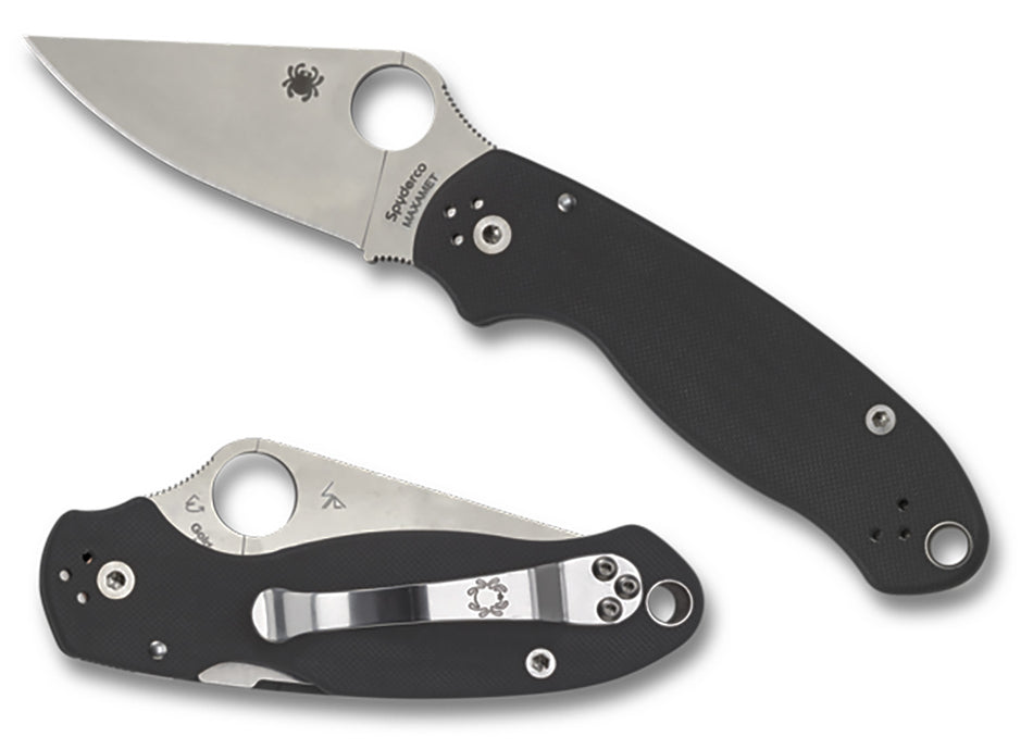 Spyderco Para 3 Folding Pocket Knife C223GP 2.95" CPM S45VN Clip Point Plain Edge Black G10 Handle & Clip