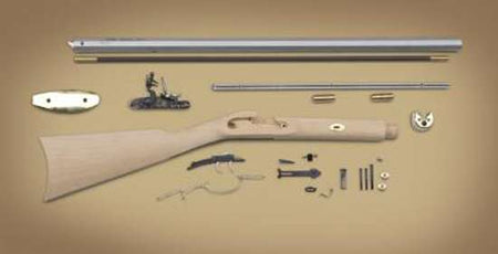Traditions Frontier Flintlock Rifle Build Kit - .50 Caliber, 28-Inch White Barrel, Raw Wood