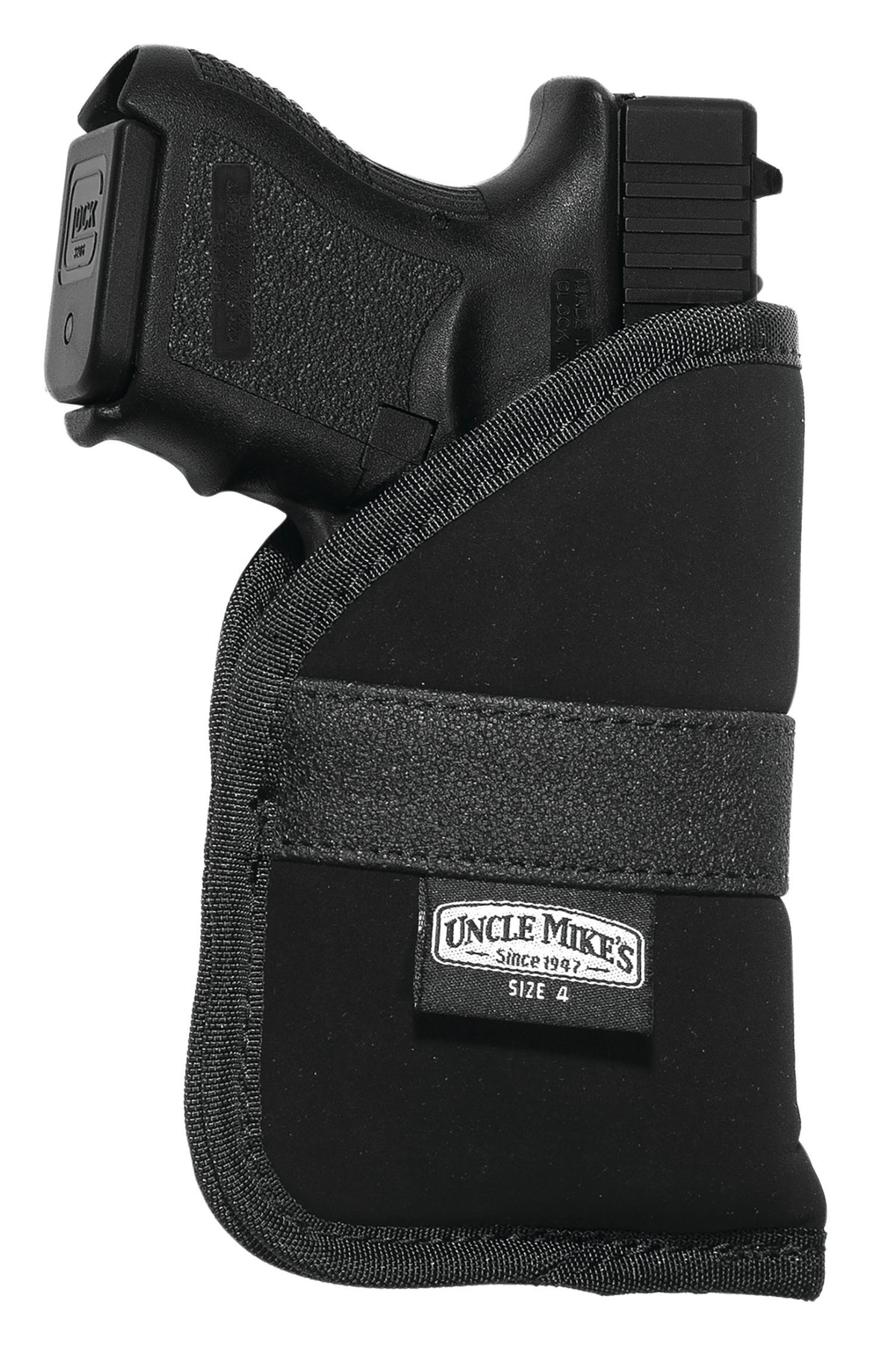 Uncle Mike's 87444 Open Top Pocket Holster Size 04 Black Nylon Fits Subcompact 9/40 Pistol Right Hand