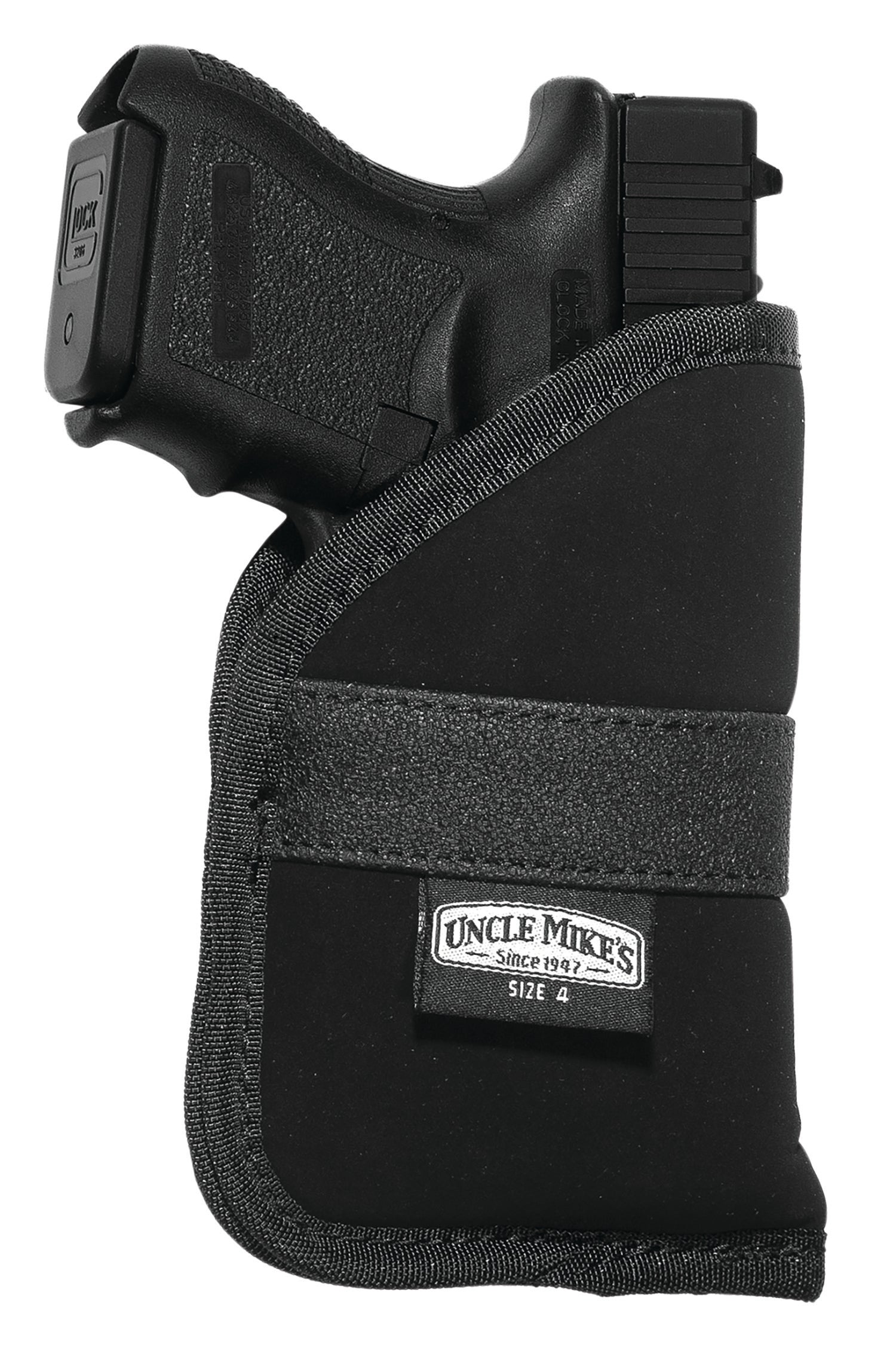 Uncle Mike's 87444 Open Top Pocket Holster Size 04 Black Nylon Fits Subcompact 9/40 Pistol Right Hand