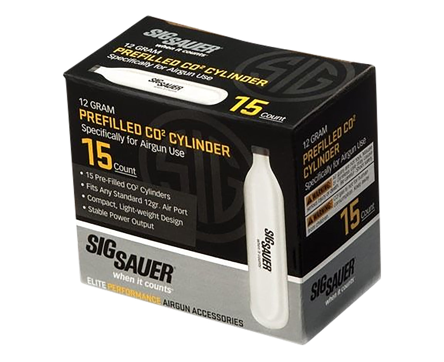 Sig Sauer Airguns 12 Gram CO2 Cylinders Lightweight 15-Count Pack