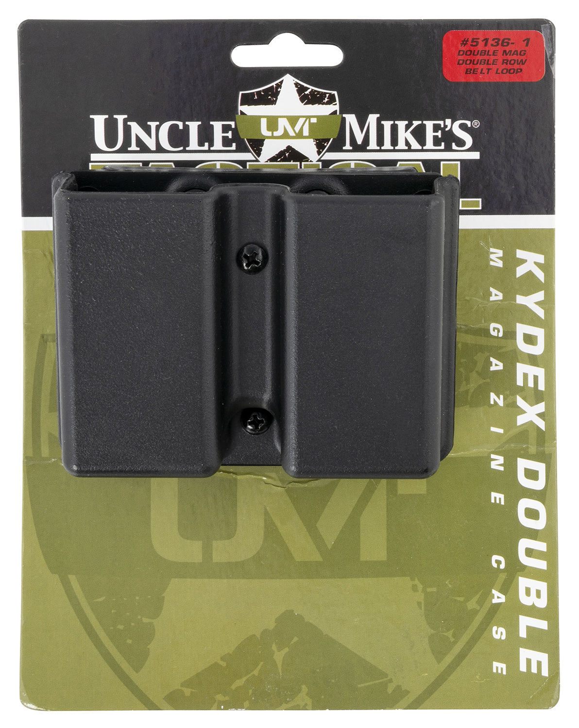 Uncle Mike's 51361 Kydex Double Magazine Pouch Black 9mm/.40 S&W Belt Clip 1.75"