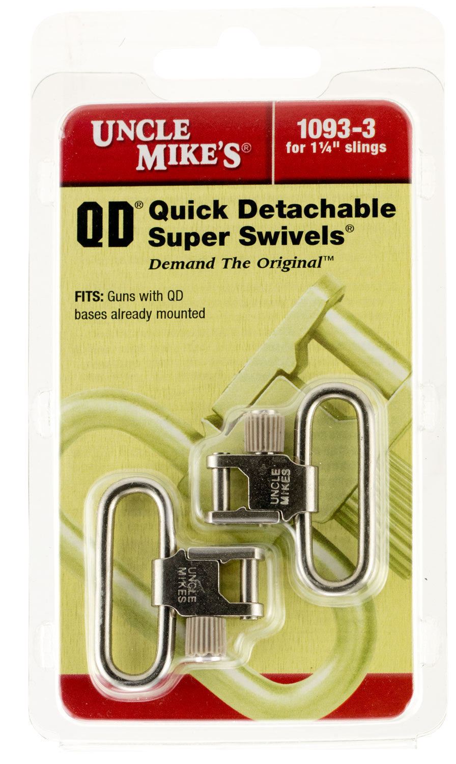 Uncle Mike's 10933 Nickel QD Tri-Lock Super Swivel 1.25 Inch Loop