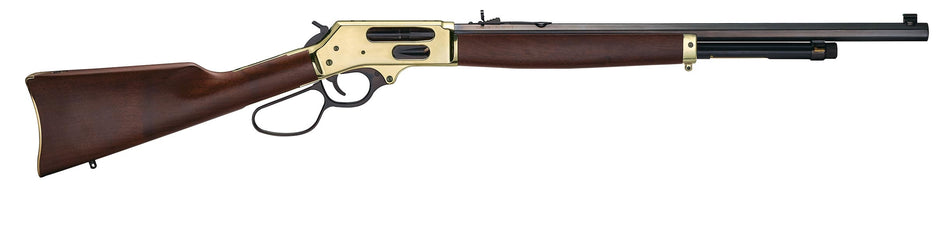 Henry H010BG Side Gate 45-70 Gov 4+1 22" Blued Octagon Barrel, Polished Brass Hardened Rec, American Walnut Stock Furniture, Large Loop Lever, Adj. Sight