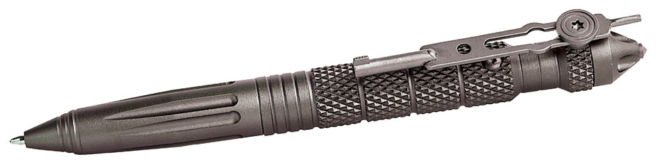 Uzi UZITACPEN4GM Tactical Defense Pen Gun Metal 6" Aluminum w/ Glass Breaker/Cuff Key