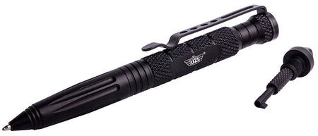 Uzi UZITACPEN6BK Black Aluminum 6" Tactical Pen Glass Breaker & Cuff Key Included