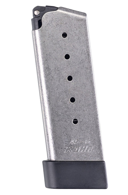 Kahr Arms OEM Stainless .45 ACP 6-Round Handgun Magazine with Grip Extension for CM/PM Pistols