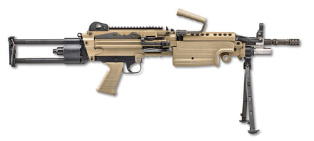 FN 46100172 M249S Para 5.56x45mm NATO 16.10" Barrel 30+1 Mag Or 200rd Belt Capacity, Flat Dark Earth Rotating & Telescoping Stock, Hydraulic Recoil Buffer, Non-Slip Buttplate, Optics Ready