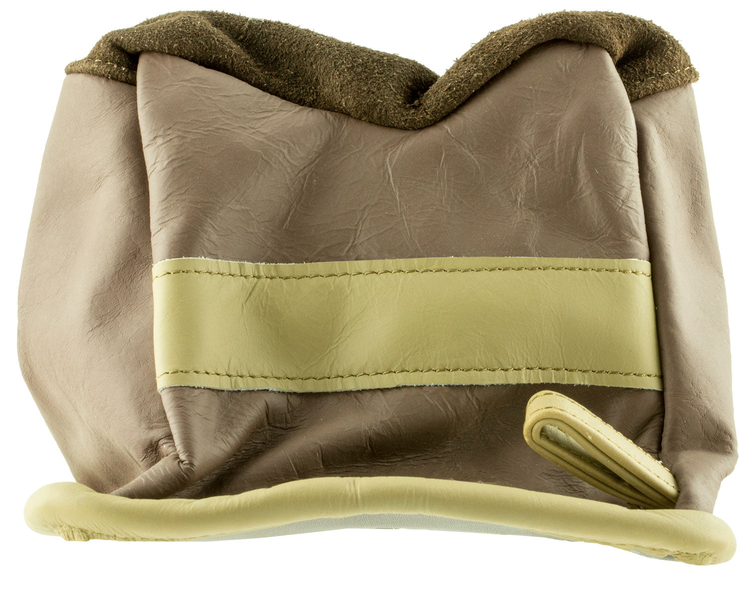 BenchMaster BMALBBME Tan Leather Shooting Bench Bag Medium Unfilled