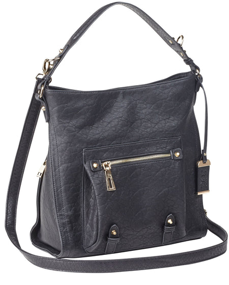 Bulldog BDP053 Concealed Carry Hobo Purse Black Leather with Holster Most Small Handguns Right Hand