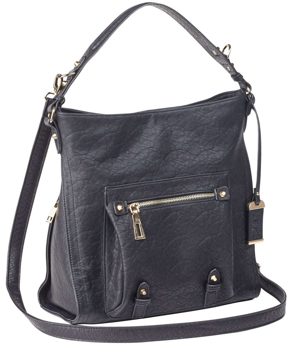Bulldog BDP053 Concealed Carry Hobo Purse Black Leather with Holster Most Small Handguns Right Hand