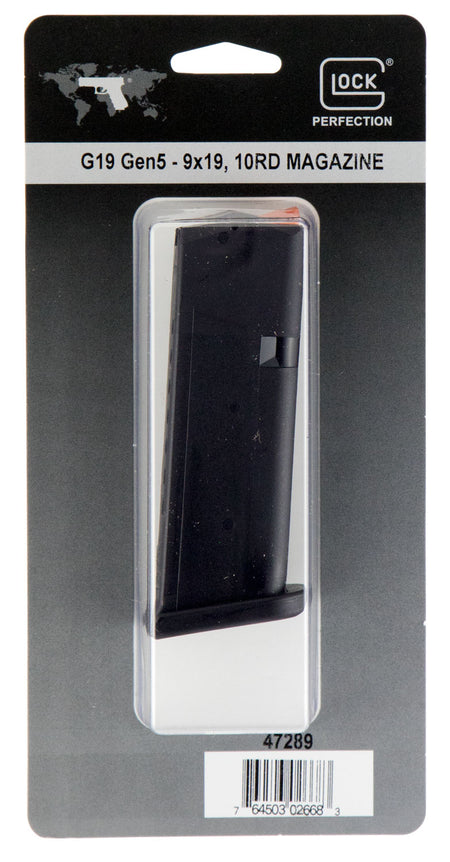 Glock Black Polymer 10-Round 9mm Magazine for Glock 19